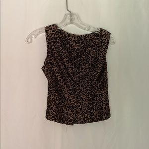 Dani max leopard print button tank top